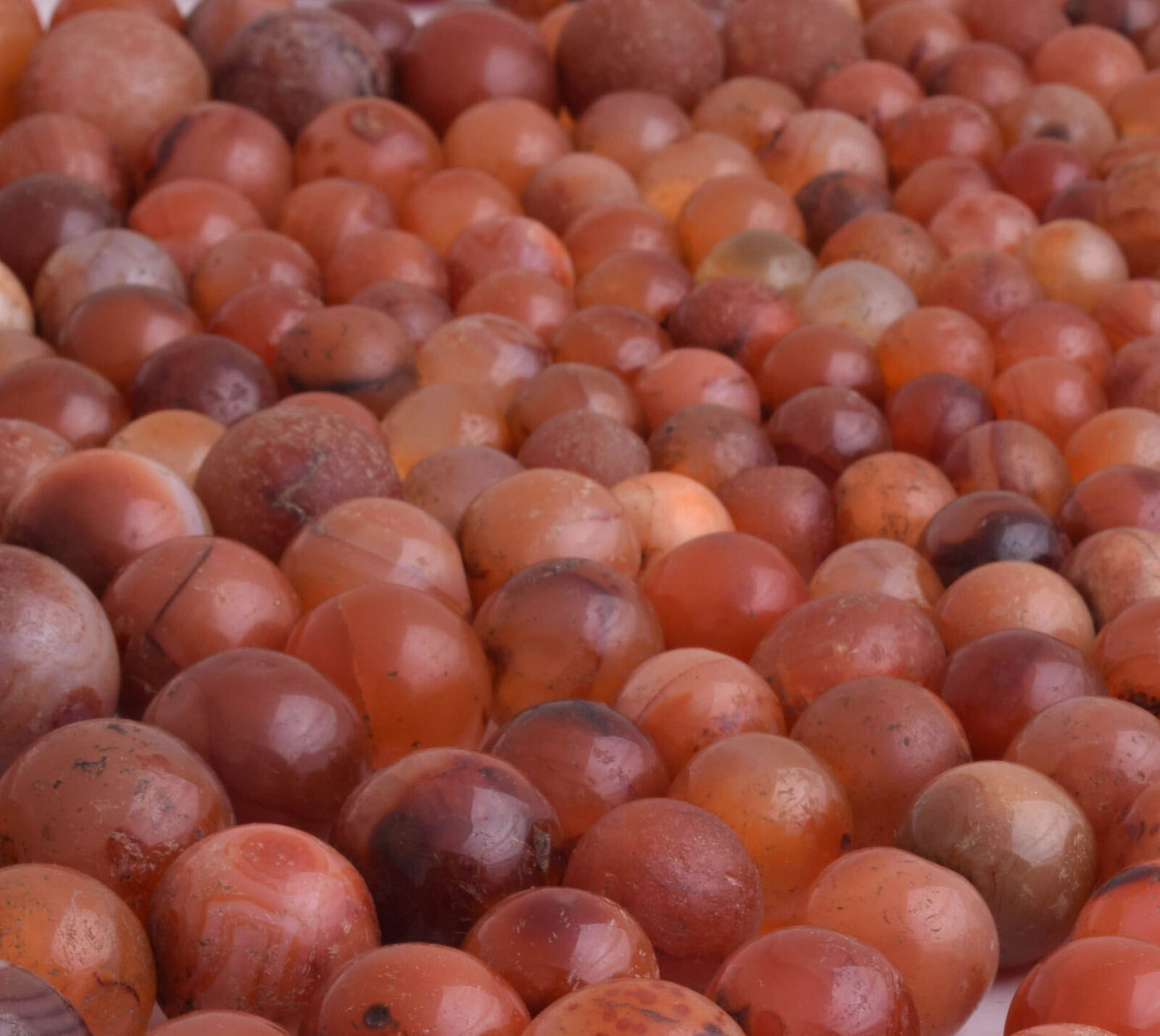 8 Antique old Carnelian round Agate beads Necklace-middle eastern