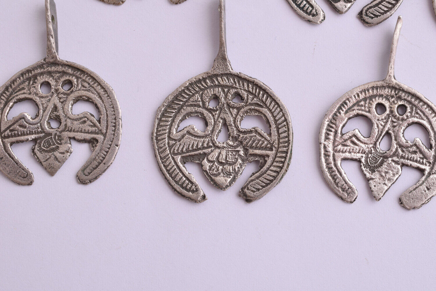 7 Vintage silver Berber Moroccan Amulet Pendants