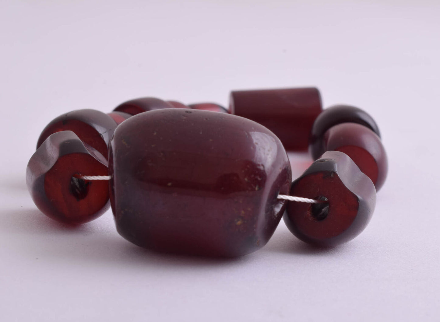 Antique genuine Cherry Amber Bakelite Faturan Beads