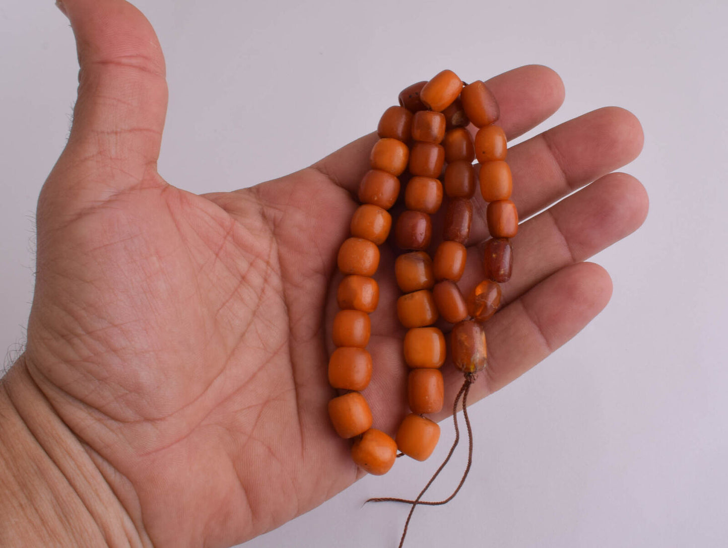 Antique natural butterscotch Amber kahraman Prayer Beads-Bernstein