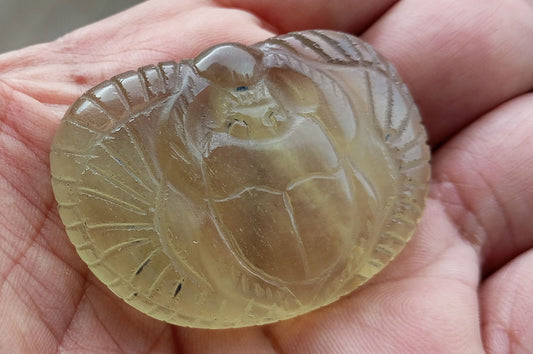 Libyan Desert glass-Scarab Wings amulet-184 ct-Meteorite Tektite-asteroid impact