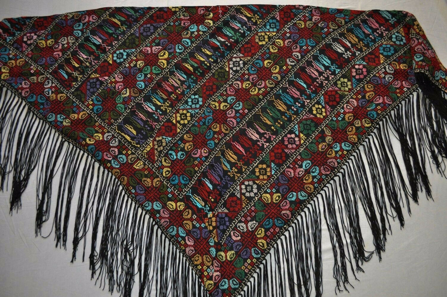 Palestinian Scarf, Embroidered Shawl, Egyptian Shawl, Bedouin Scarf, Hand Woven