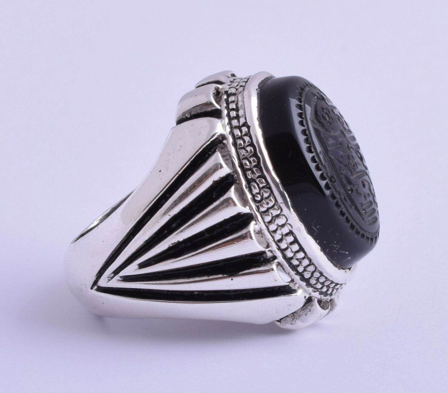 Yemeni Islamic agate aqeeq aqiq 925 Silver Men Ring-shefat alabed شفة العبد-DHL