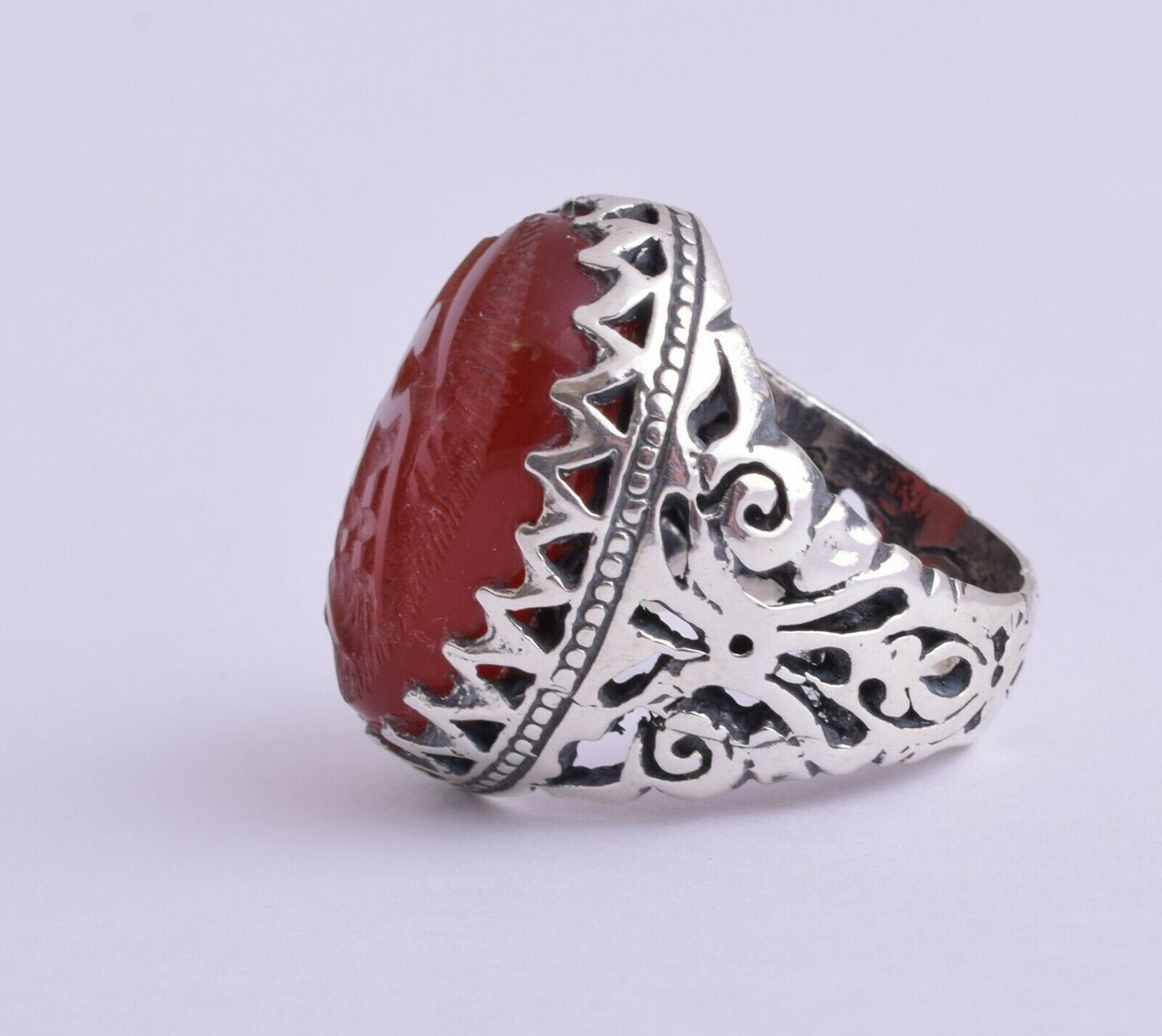 Islamic 925 sterling Silver Yemen agate aqeeq aqiq akik Men Ring-yemeni-DHL