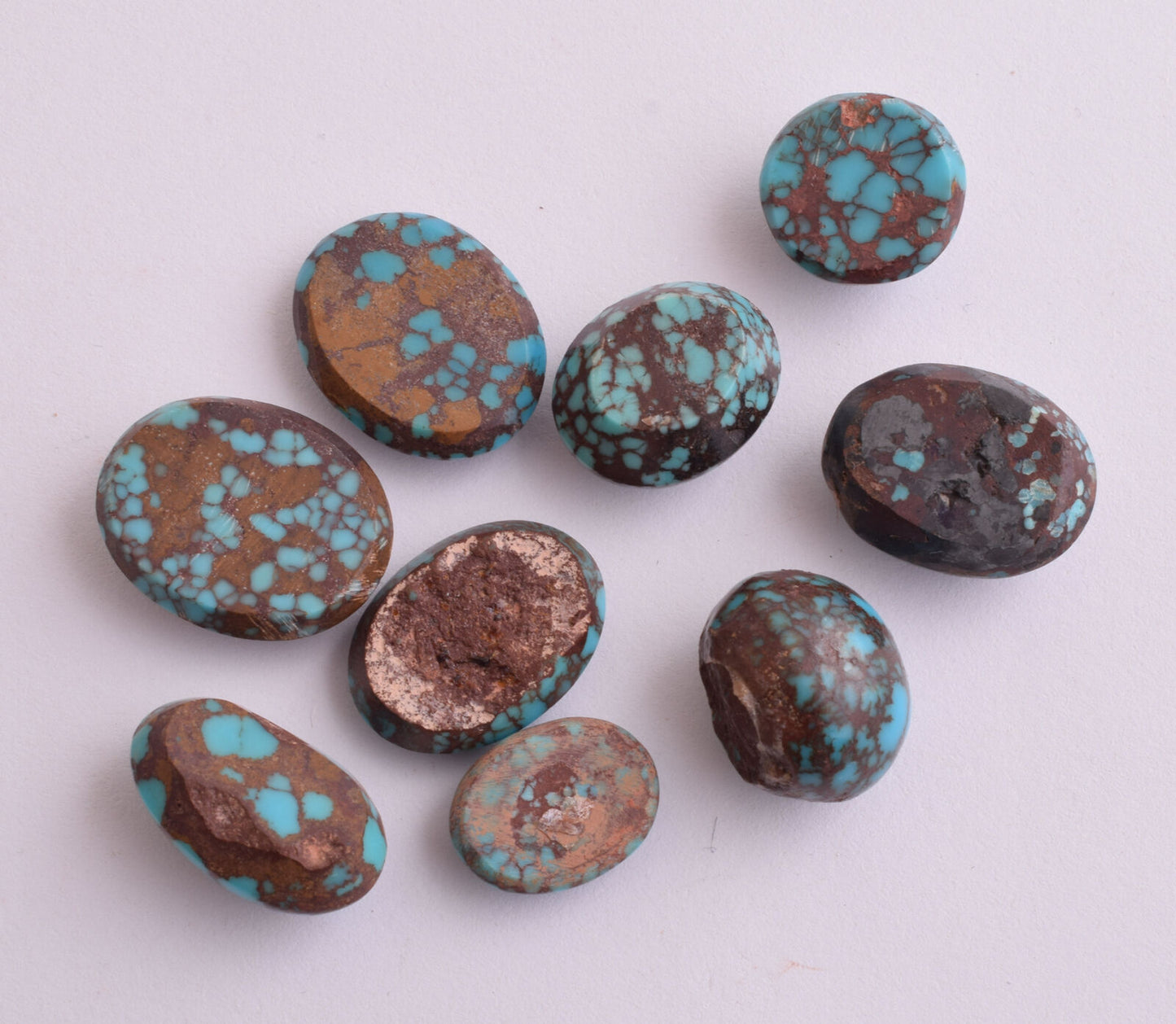 Egyptian Turquoise spiderweb Cabochon/ 9 Cab cabochon stone- 185 Carats-Lot