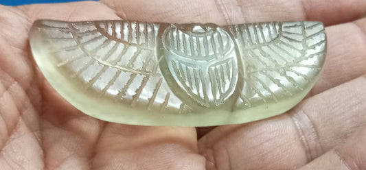 Libyan Desert glass-Scarab Wings amulet-139 ct-Meteorite Tektite-asteroid impact