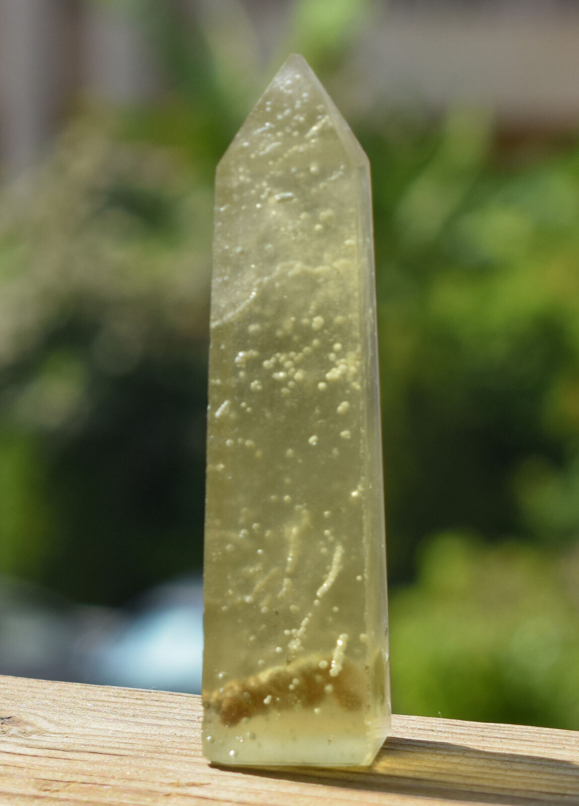 Libyan Desert Glass Obelisk-203 ct-Meteorite Tektite-asteroid impact-3" Height