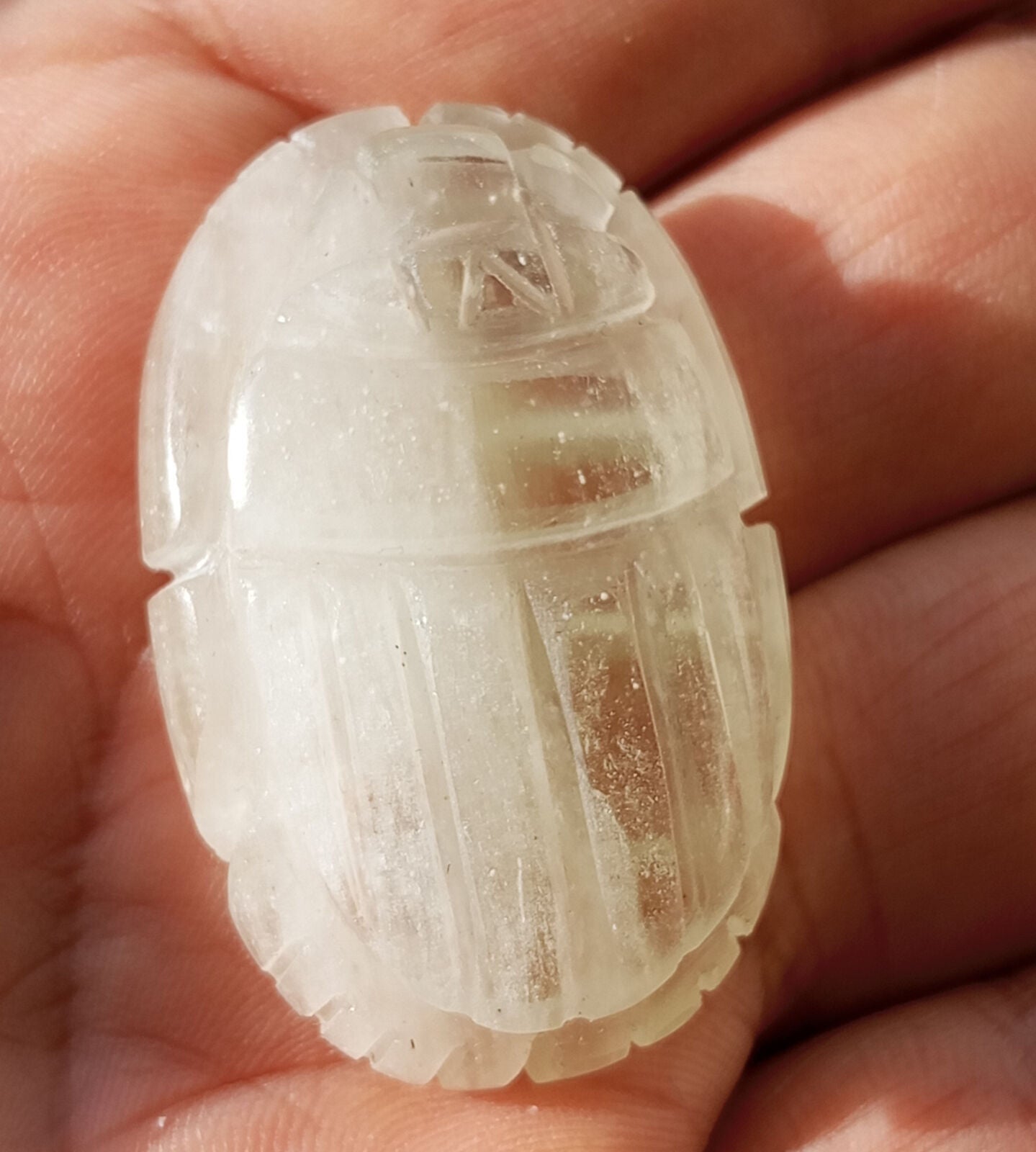 Libyan Desert Glass, Egyptian Scarab, Scarab Beetle, asteroids Impact- 120 Carat