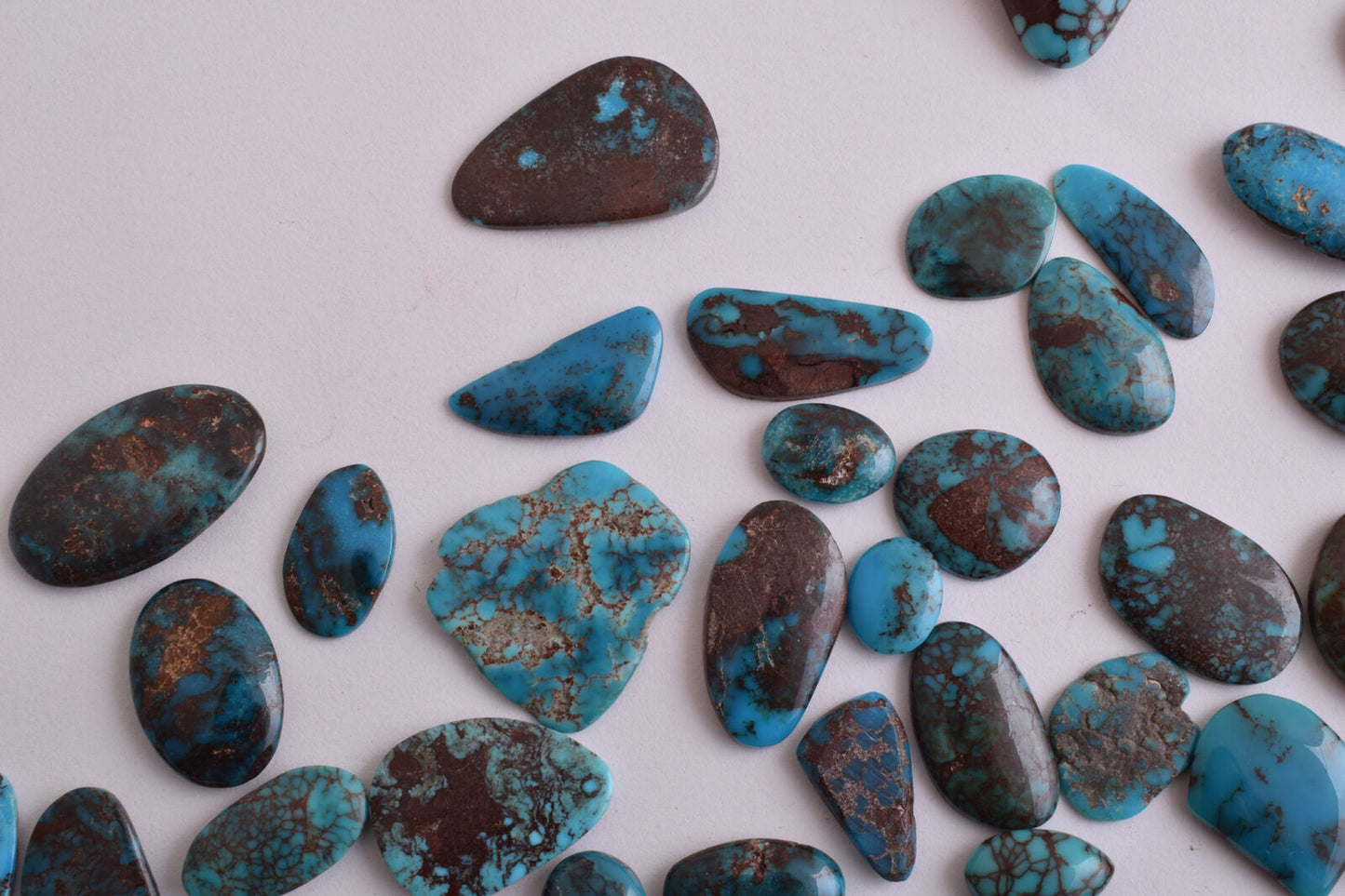 Egyptian Turquoise smoky Cabochon/+110 flat cab stone- 204 Grams-Lot