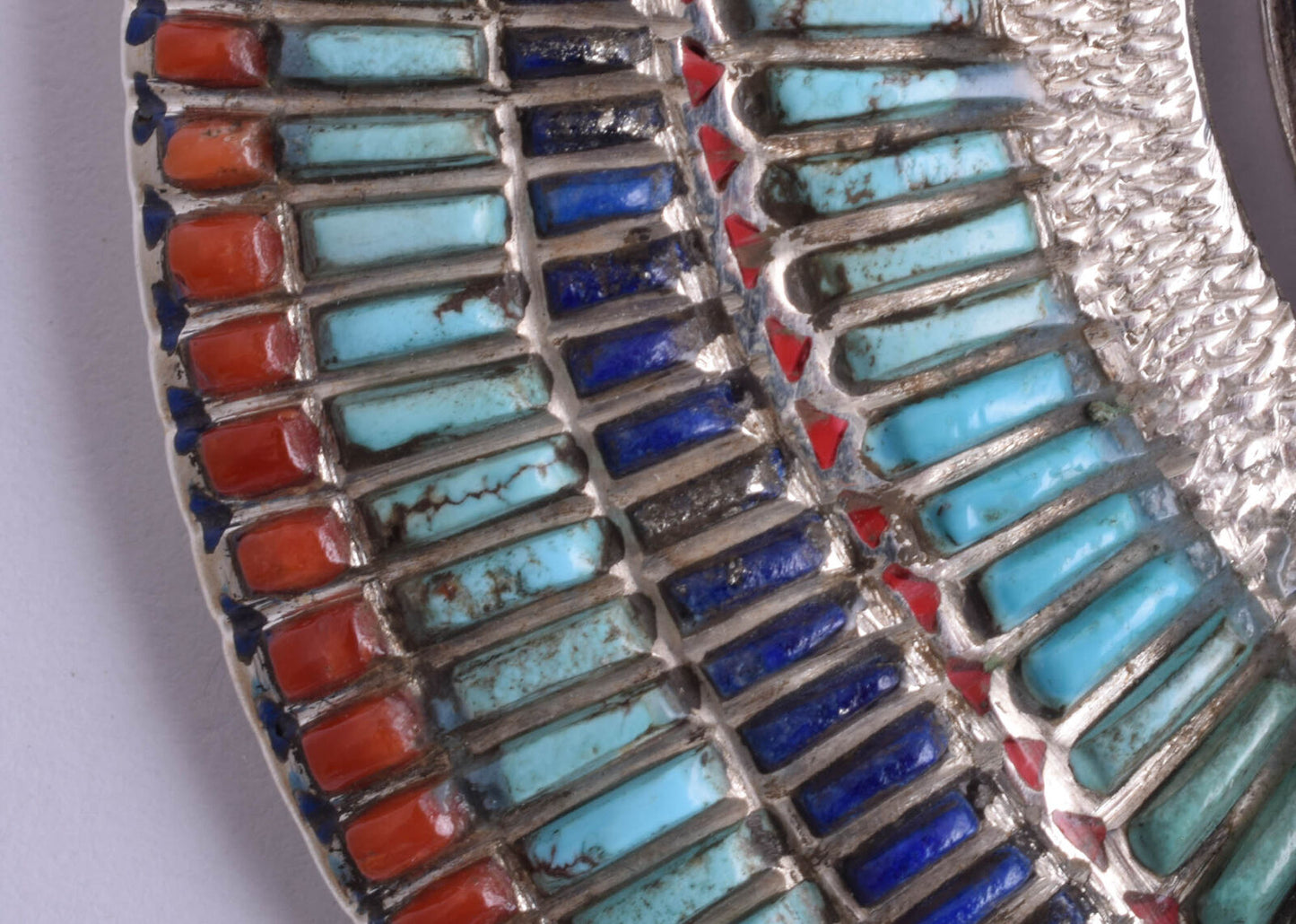 Egyptian Silver Pendant Necklace, scarab,Pharaoh, Turquoise, red coral , lapis