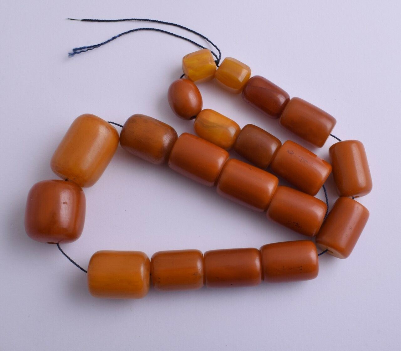 Antique German Misky Bakelite Amber /Trade Beads-Simulated Amber Strand Necklace