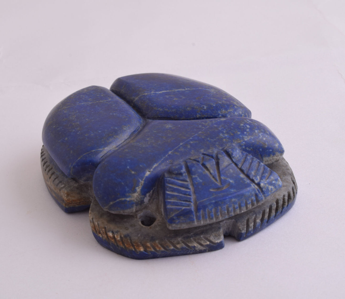 Egyptian Scarab-Carved Egyptian Lapis Lazuli Scarab- 4.3" /  474 gram