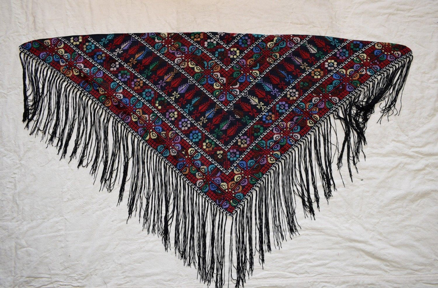 Palestinian Scarf, Embroidered Shawl, Egyptian Shawl, Bedouin Scarf, Hand Woven