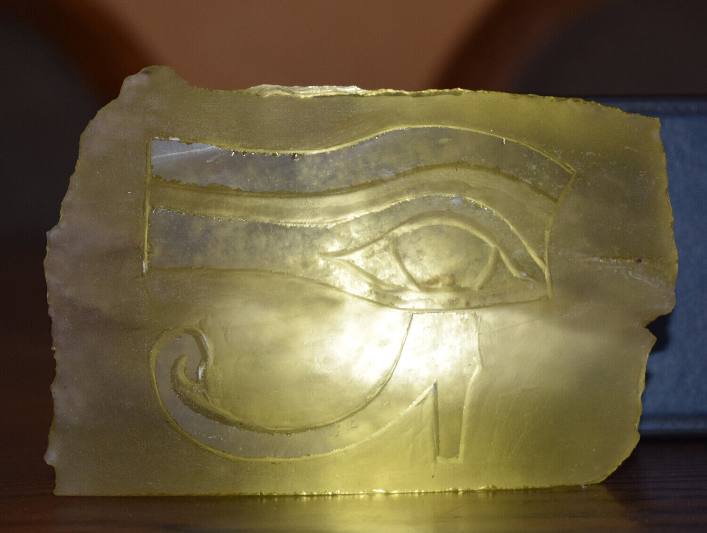 Libyan Desert glass-Eye of Horus-364 grams-Hand carved-Egypt-asteroid impact