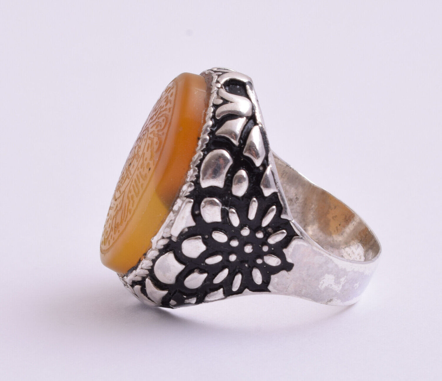 Islamic Yemeni Silver agate aqeeq aqiq men muslim ring -yemen عقيق