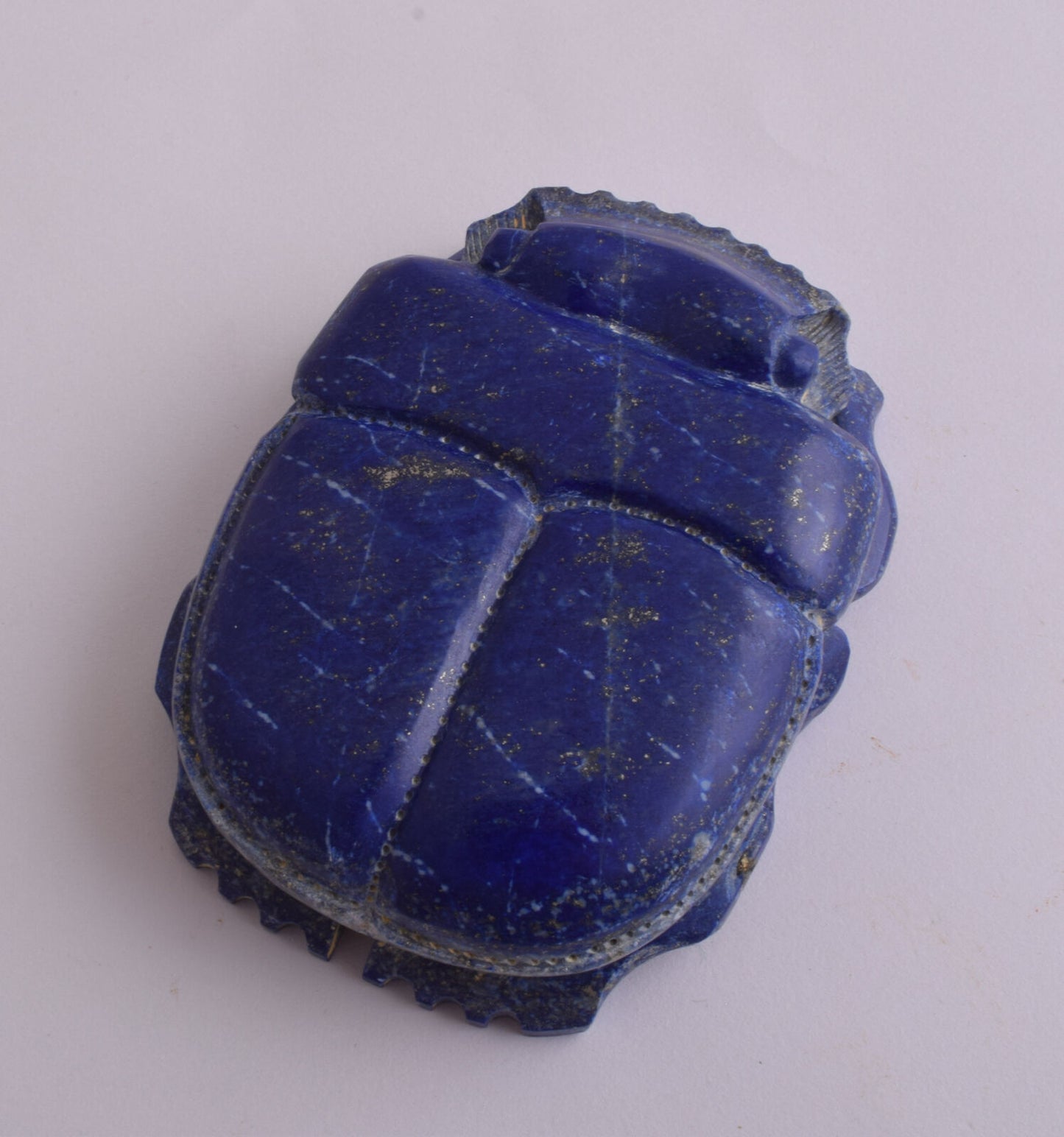 Egyptian Scarab-Carved Egyptian Lapis Lazuli Scarab- 3.6" /  343 gram