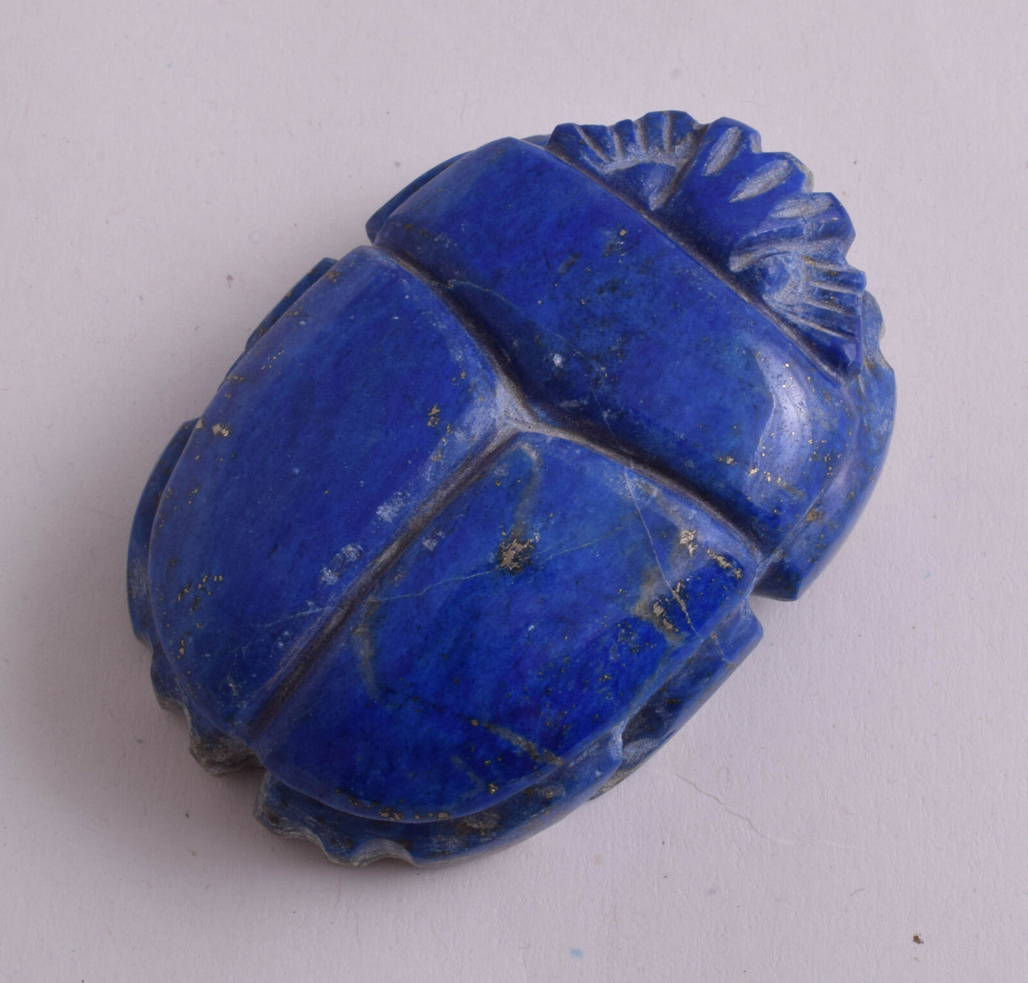 Egyptian Scarab-Carved Egyptian Lapis Lazuli Scarab- 2.9" /  171 gram