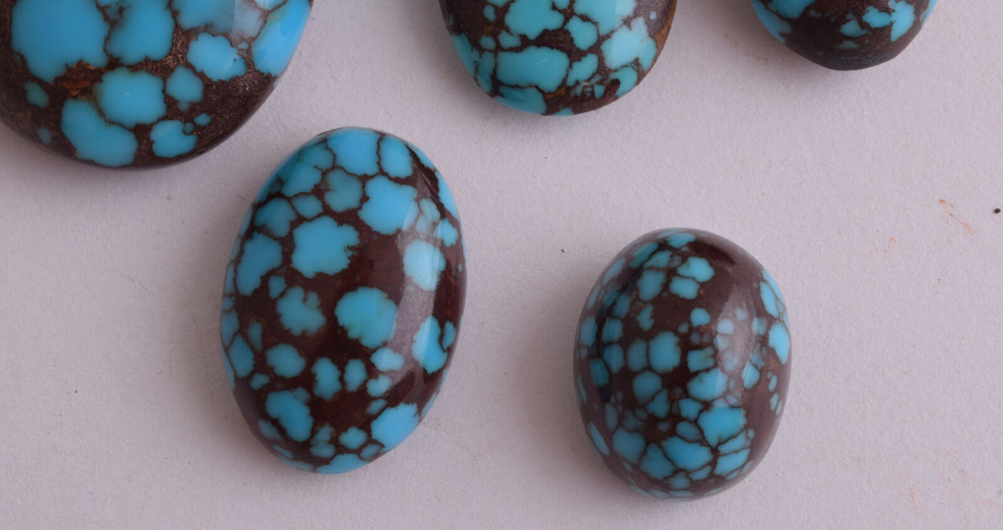 Egyptian Turquoise spiderweb Cabochon/ 5 Cab cabochon stone- 219 Carats-Lot