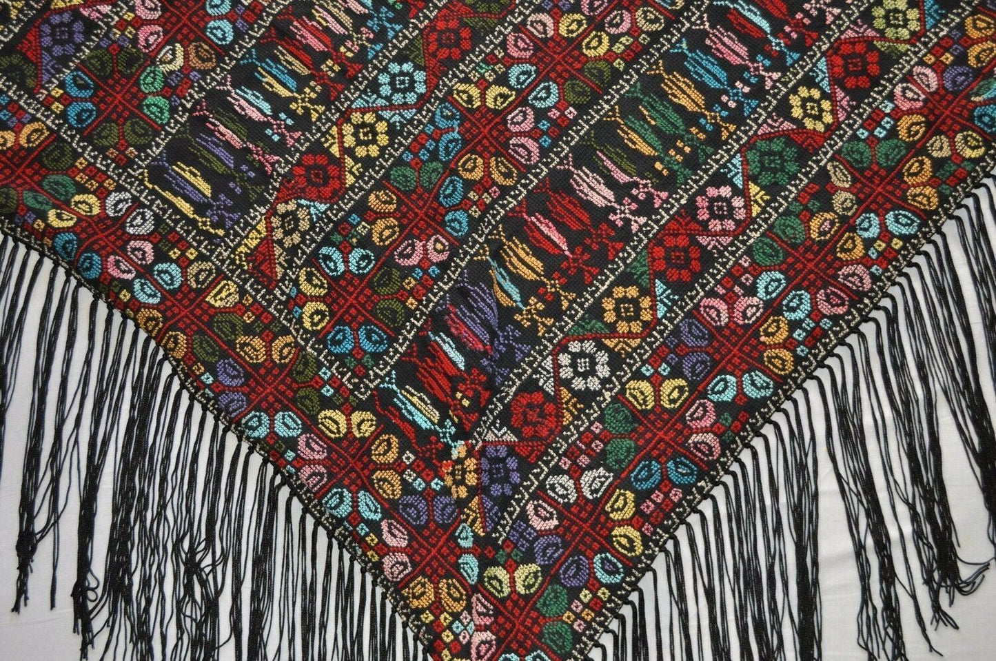 Palestinian Scarf, Embroidered Shawl, Egyptian Shawl, Bedouin Scarf, Hand Woven