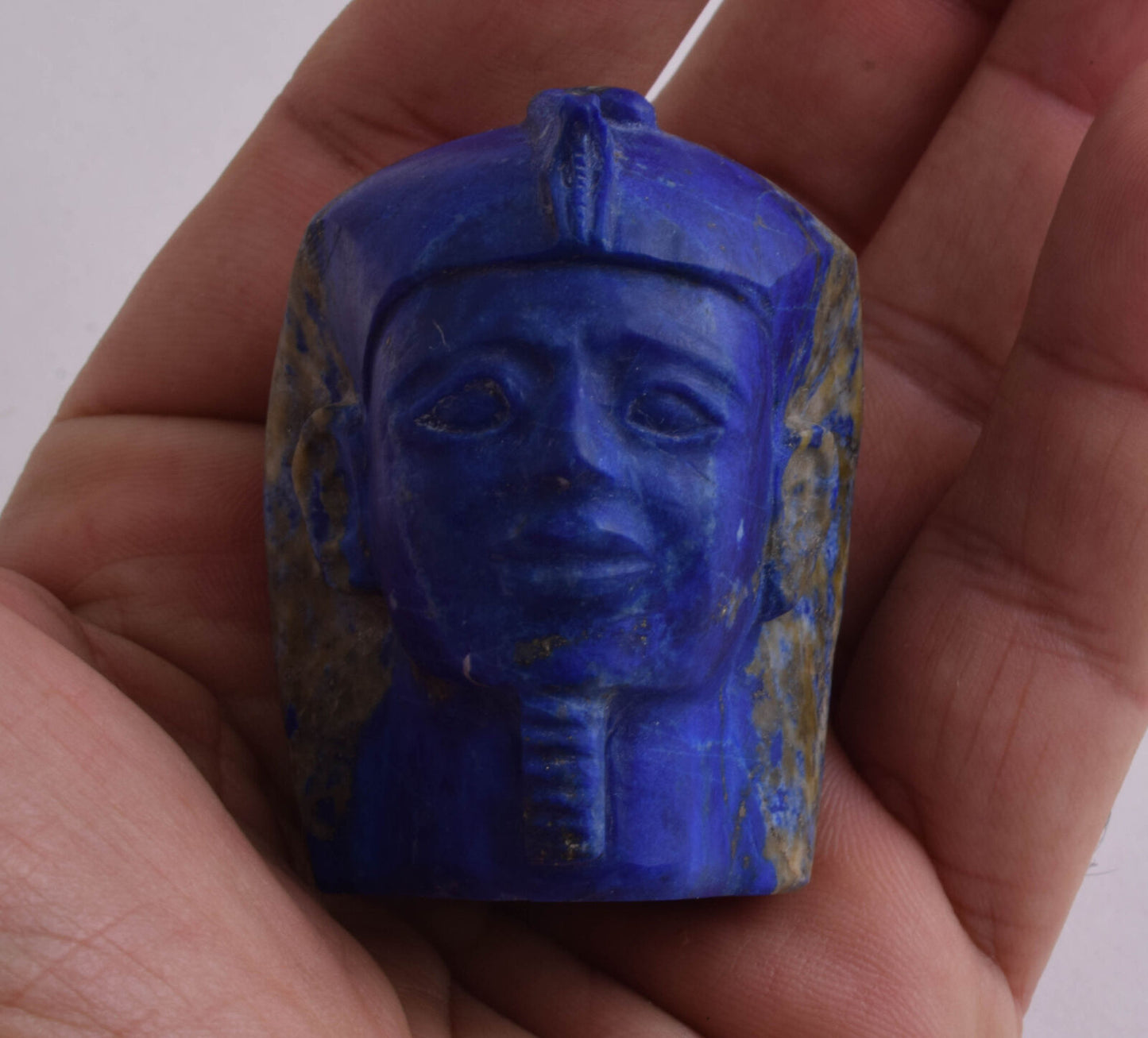 Egyptian Pharaoh King-Hand Carved Egyptian Lapis Lazuli- 194 grams