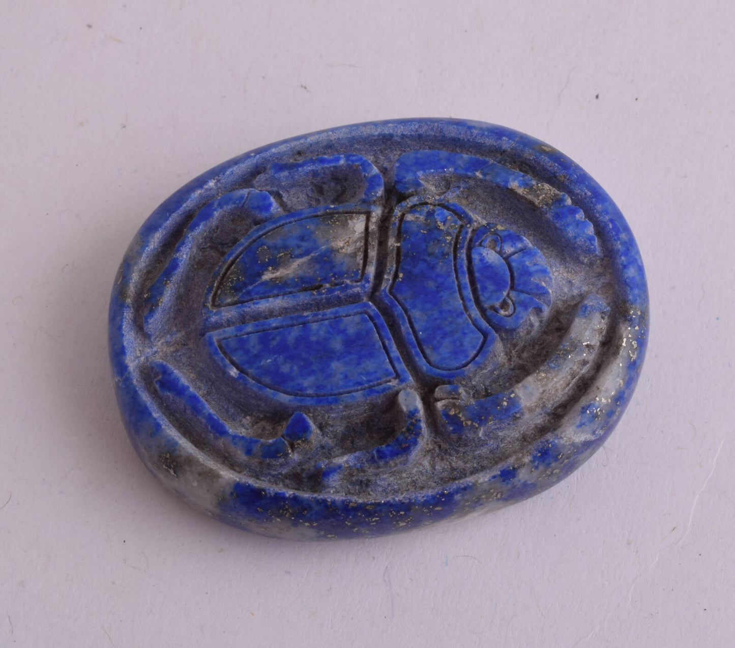 Egyptian Scarab-Carved Egyptian Lapis Lazuli Scarab- 1.9" / 48 gram