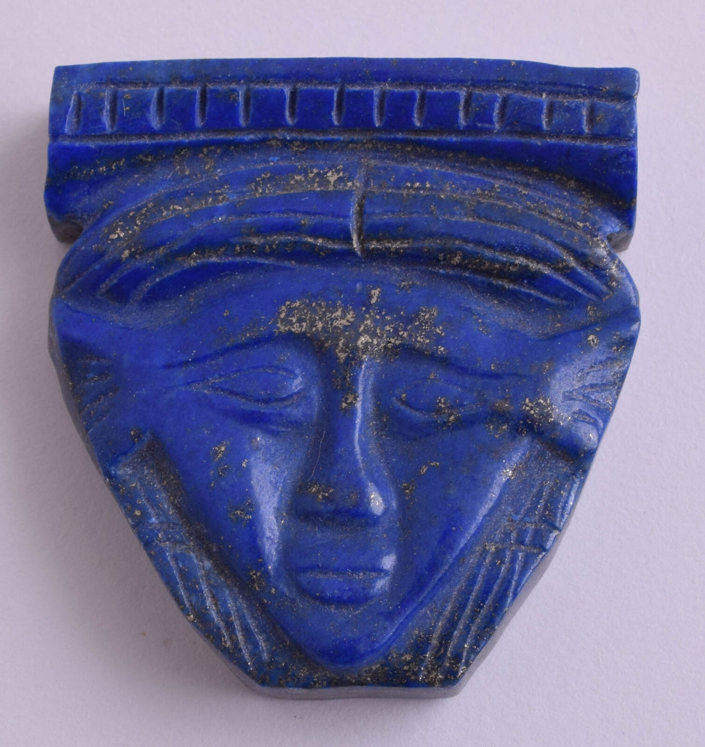 Egyptian Hathor-Hand Carved blue Lapis Lazuli-Protective- 1.7" / 46 gram