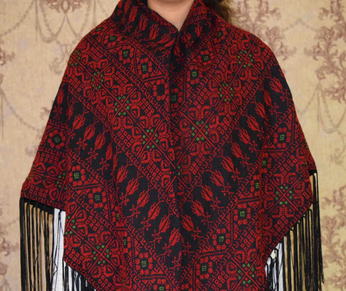 Palestinian Scarf, Embroidered Shawl, Egyptian Shawl, Bedouin Scarf, Hand Woven