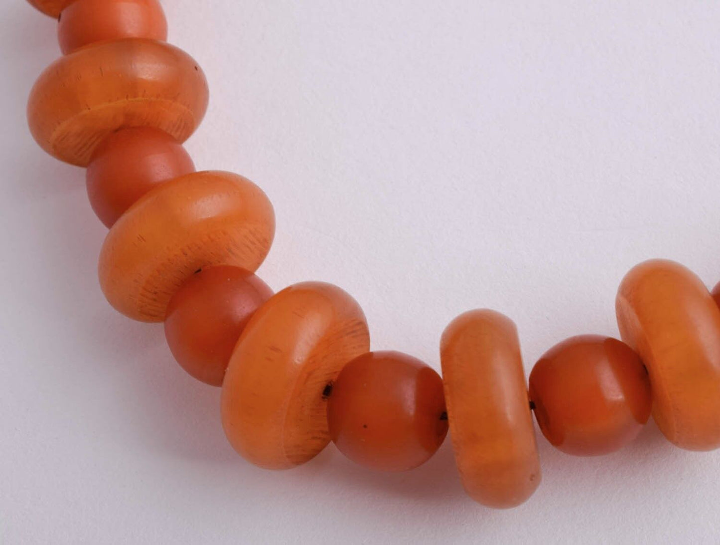 Vintage African Bakelite Amber Trade Beads-Simulated Amber Strand Necklace