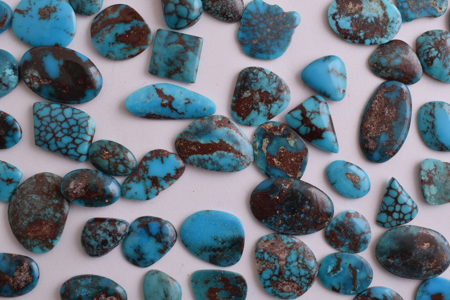 Egyptian Turquoise smoky Cabochon/+110 flat cab stone- 204 Grams-Lot