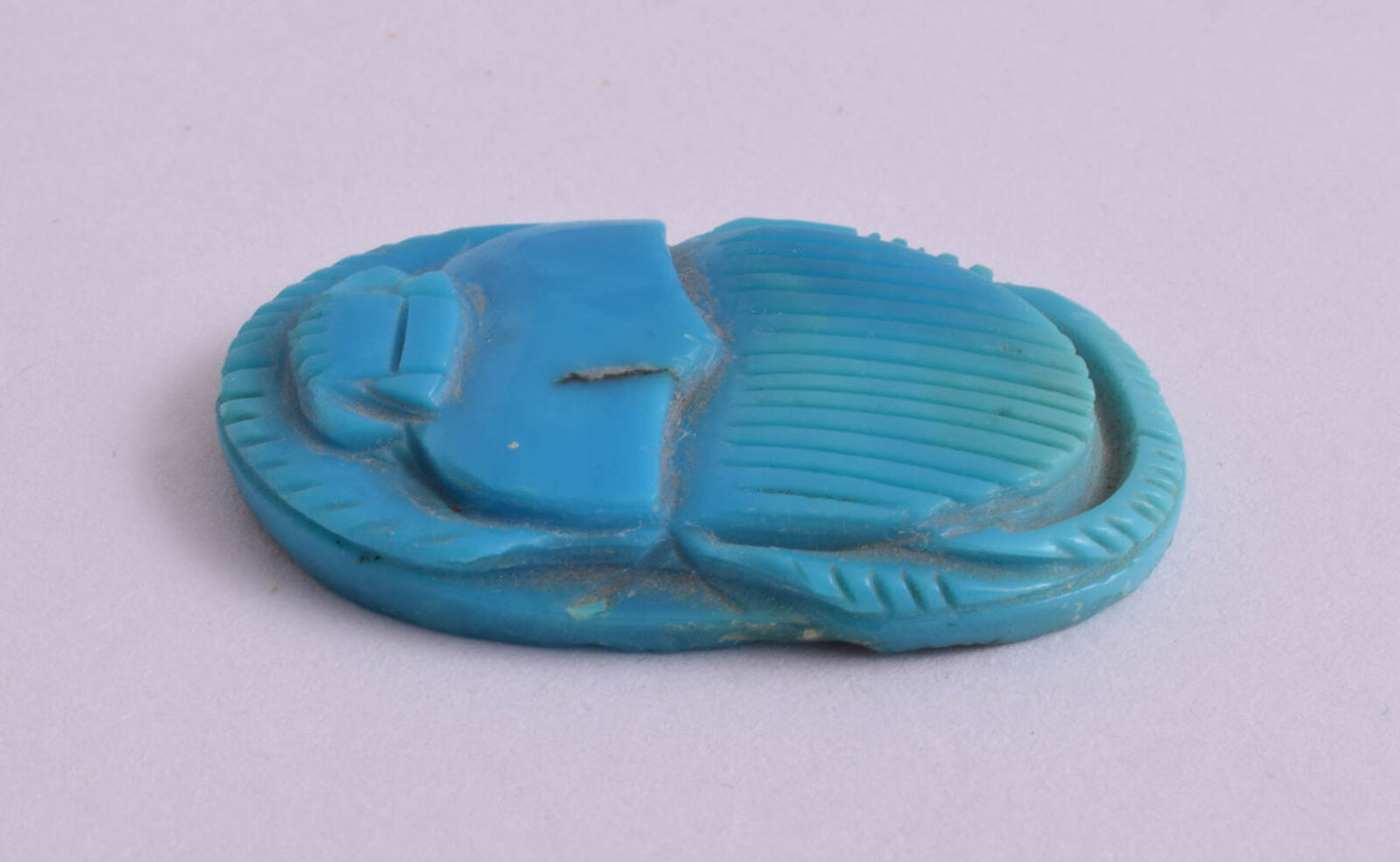 5 Egyptian Scarab-Hand Carved Turquoise Scarab Beetle- 198 Carat