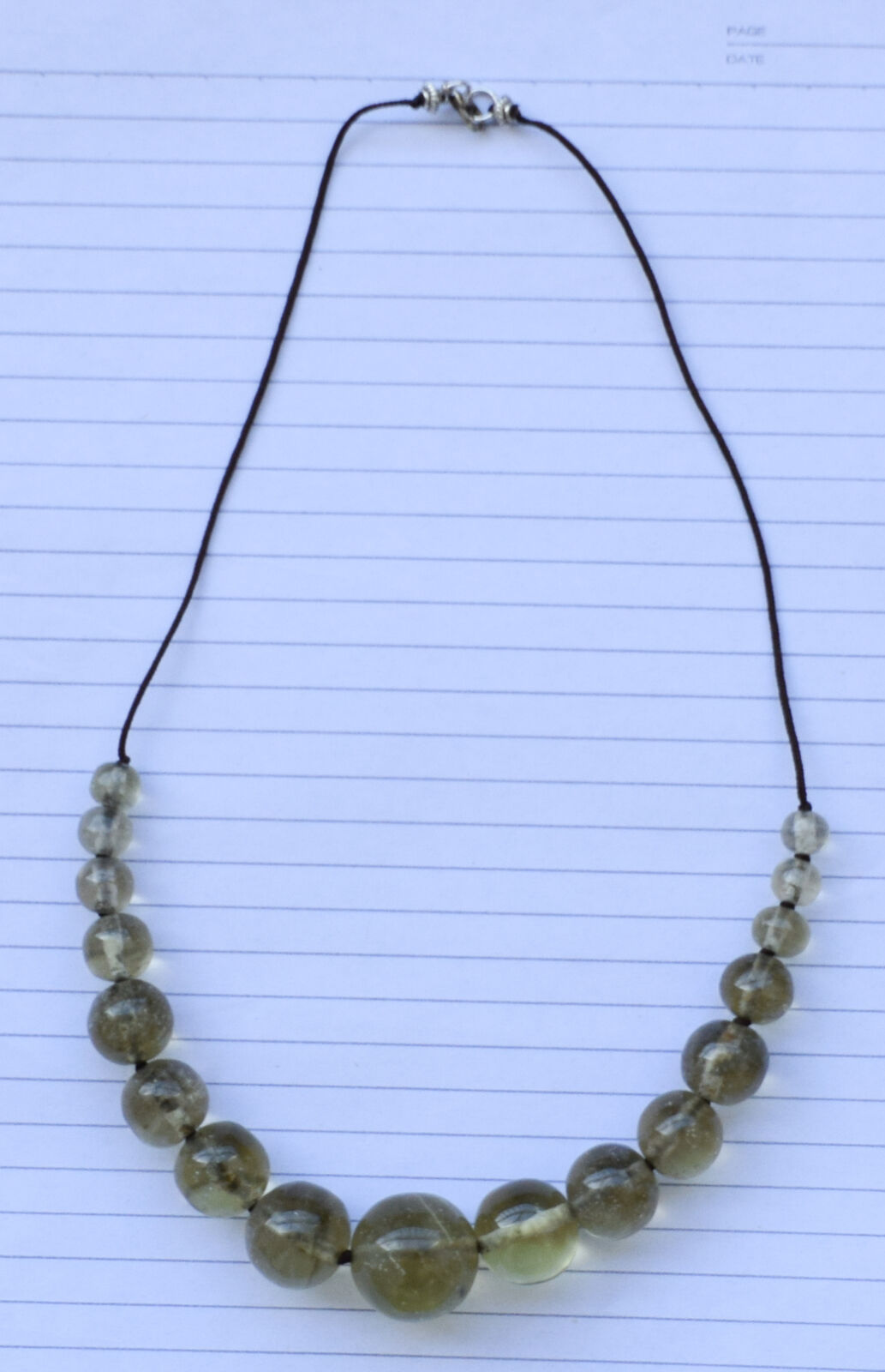 Libyan Desert glass Necklace 17 beads-9mm:23mm- 355ct-Meteorite Tektite-asteroid