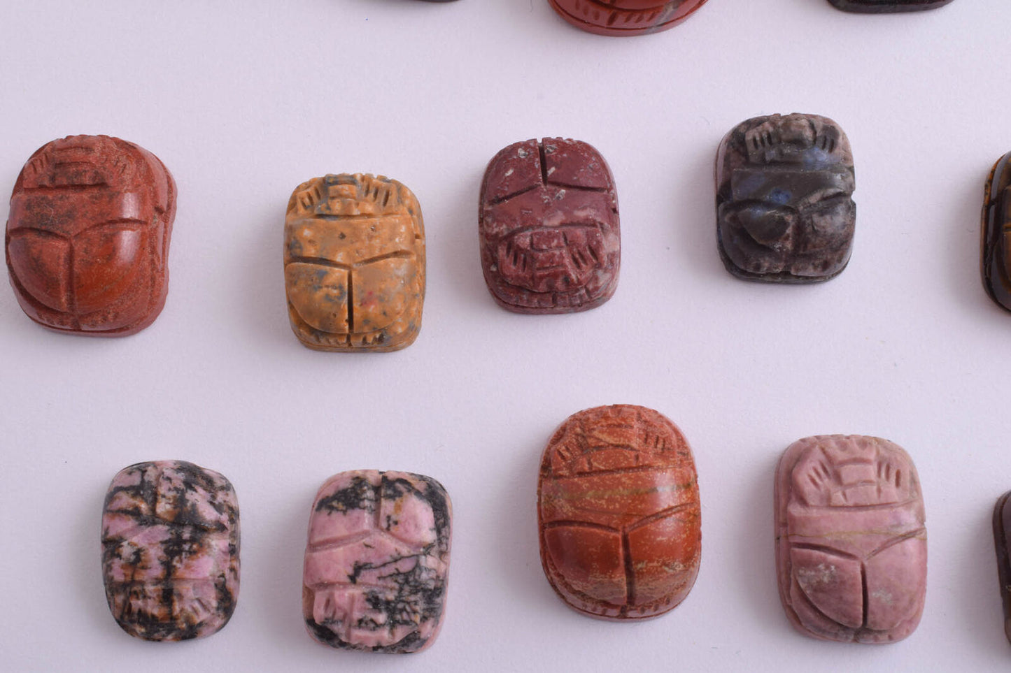 27 Egyptian Scarab-Hand Carved Egyptian Japser Scarab-Revival stone amulet