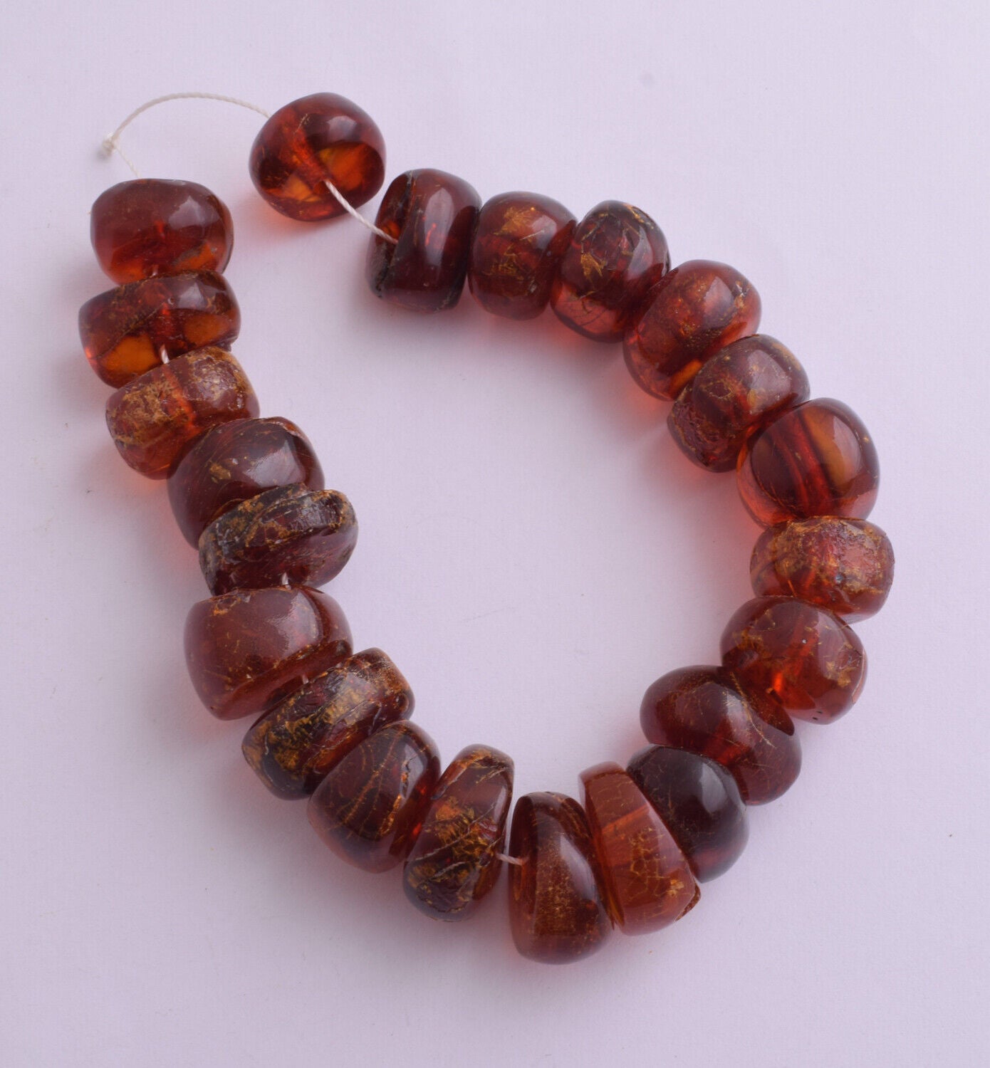 Vintage Natural genuine moroccan berber amber beads-49 gram