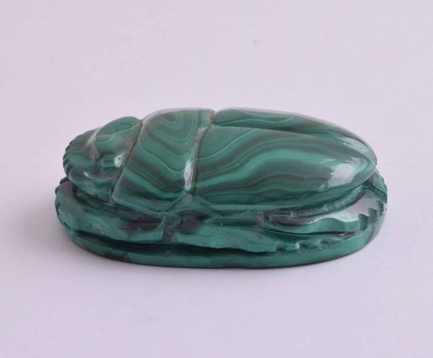 Egyptian Scarab-Carved egyptian Malachite SCARAB- 2.5" / 124 gram