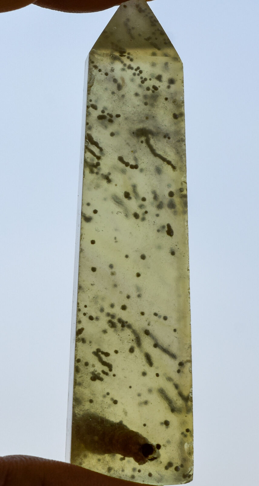 Libyan Desert Glass Obelisk-203 ct-Meteorite Tektite-asteroid impact-3" Height