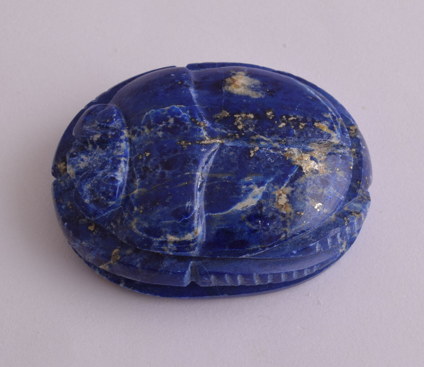 Egyptian Scarab-Carved Egyptian Lapis Lazuli Scarab- 2.5" /  128 gram