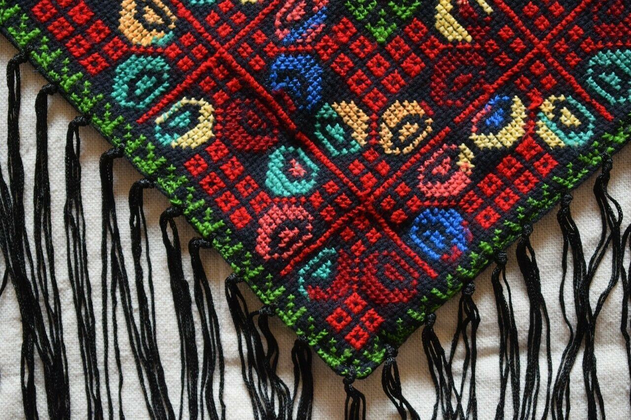 Palestinian Scarf, Embroidered Shawl, Egyptian Shawl, Bedouin Scarf, Hand Woven