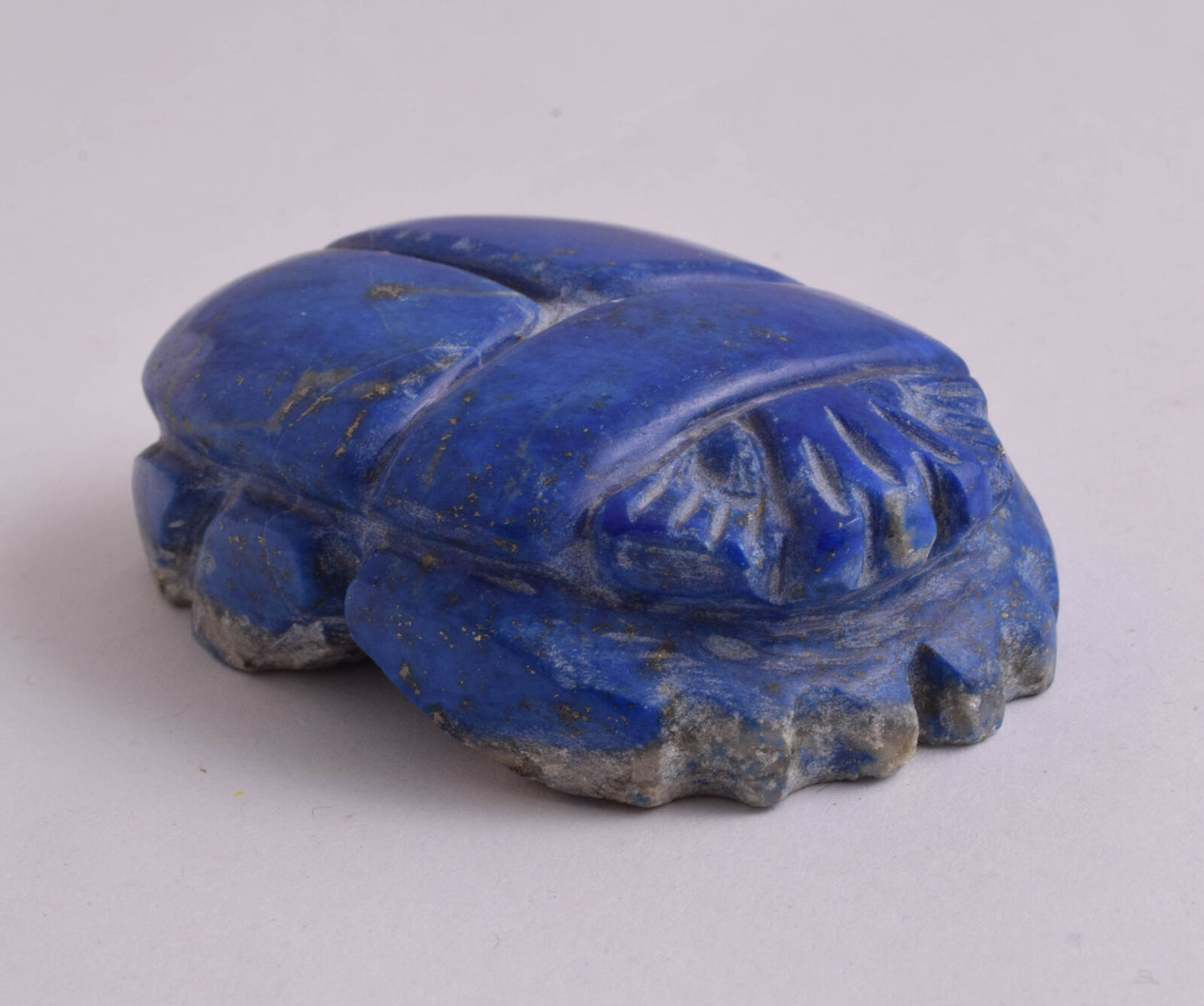 Egyptian Scarab-Carved Egyptian Lapis Lazuli Scarab- 2.9" /  171 gram