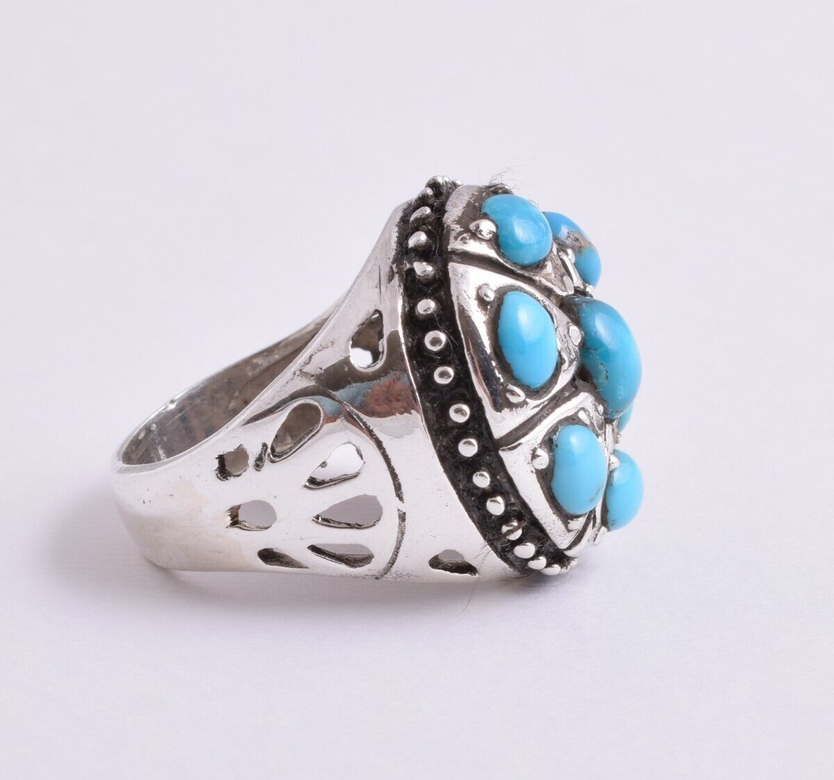 Egyptian Turquoise sterling silver men Ring-Middle Eastern