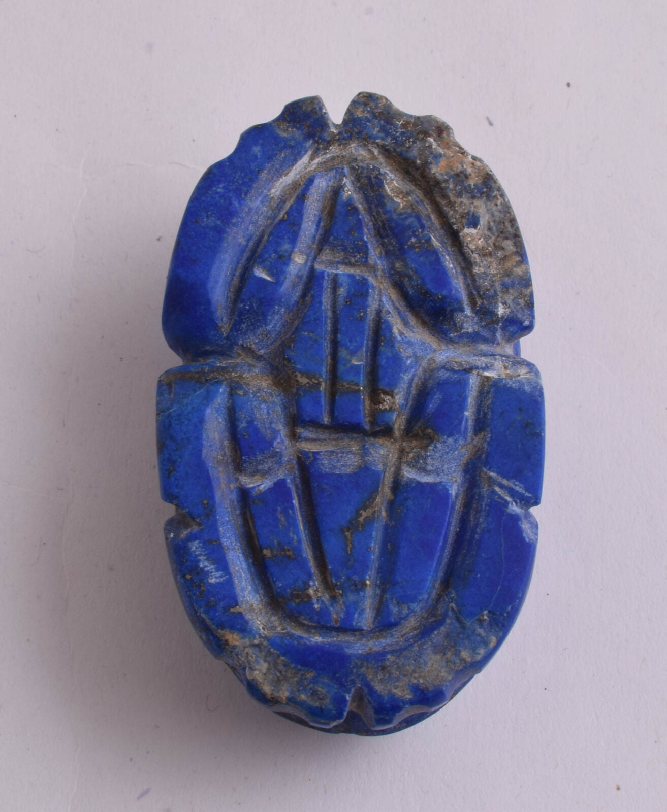 Egyptian Scarab-Carved Egyptian Lapis Lazuli Scarab- 2.5" /  87 gram