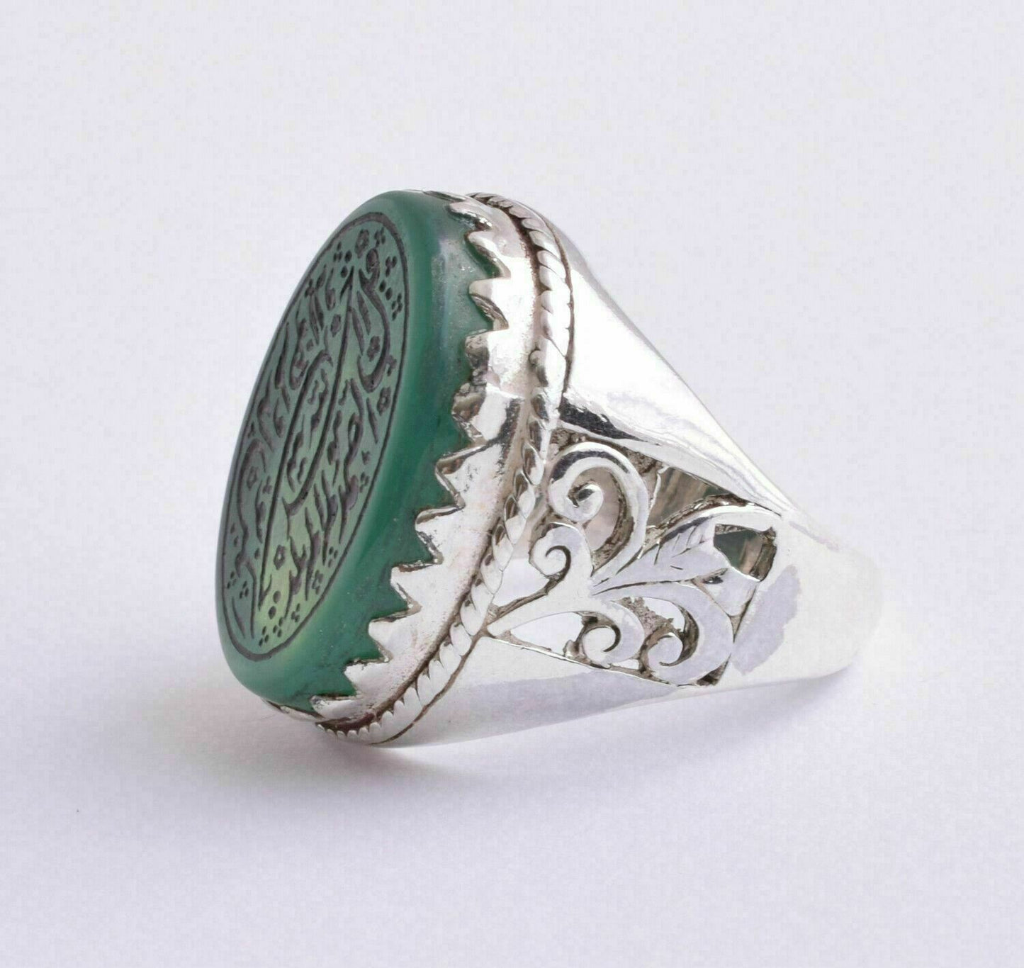 Agate aqeeq aqiq 925 Silver Men Ring- Quran-Islamic yemen- yemeni