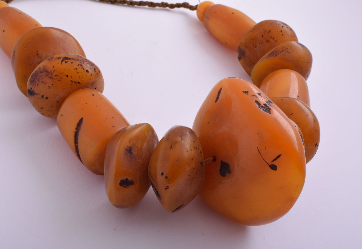 LARGE antique African Moroccan Amber Beads Strands-RESIN-FAUX amber- 600 gram