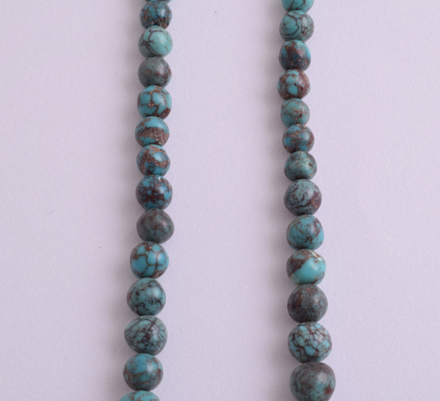 Egyptian Turquoise Spiderweb Necklace choker- round beads , 37 grams