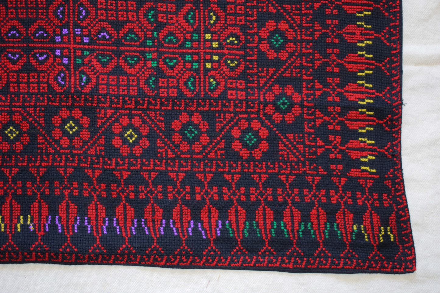 Egyptian Palestinian Bedouin Tablecloth-Hand Stitched embroidered  Tablecloth