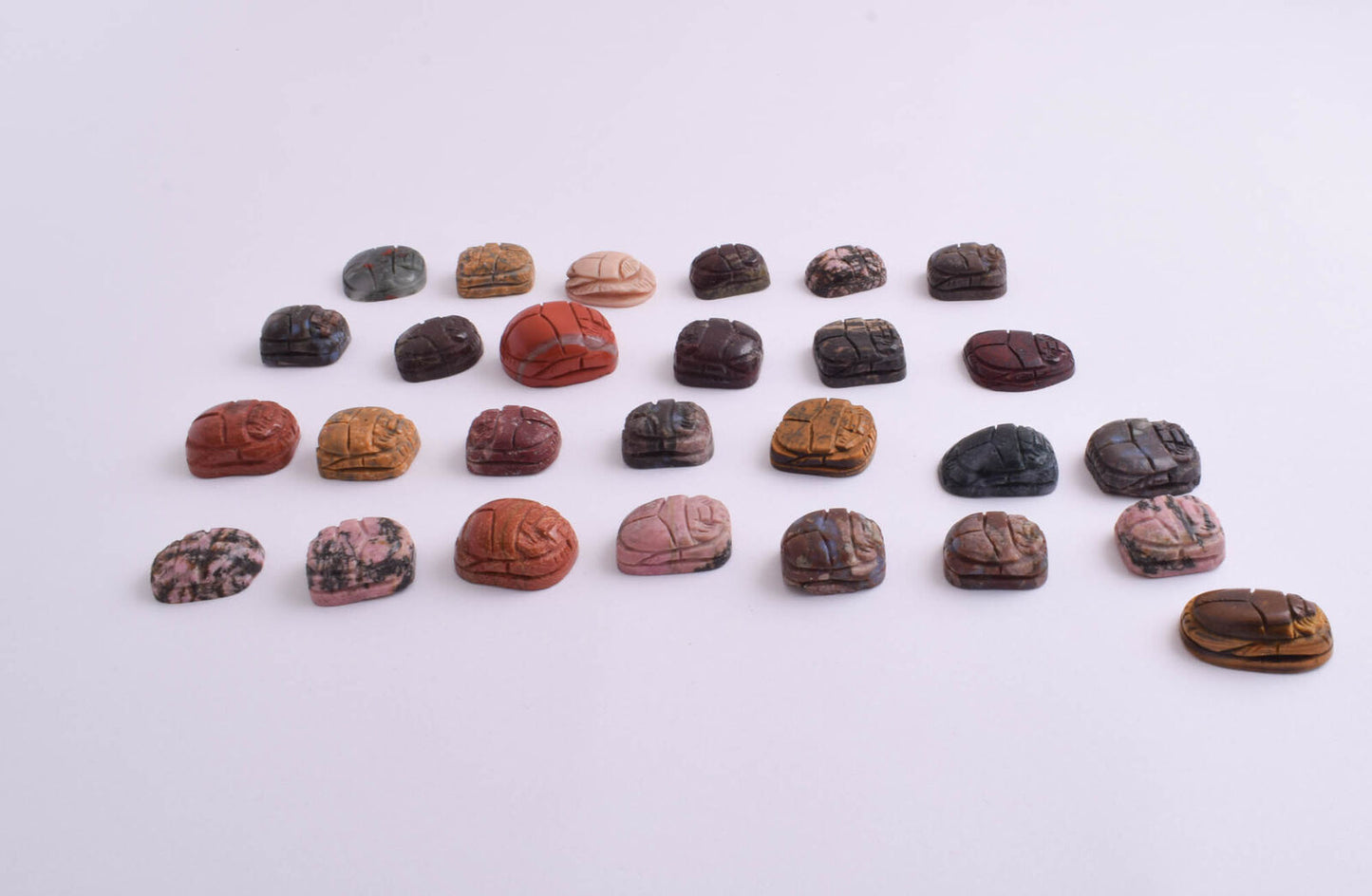 27 Egyptian Scarab-Hand Carved Egyptian Japser Scarab-Revival stone amulet