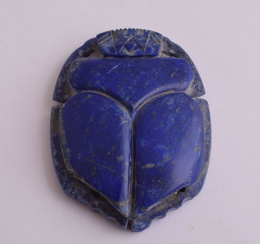 Egyptian Scarab-Carved Egyptian Lapis Lazuli Scarab- 3.1" /  126 gram