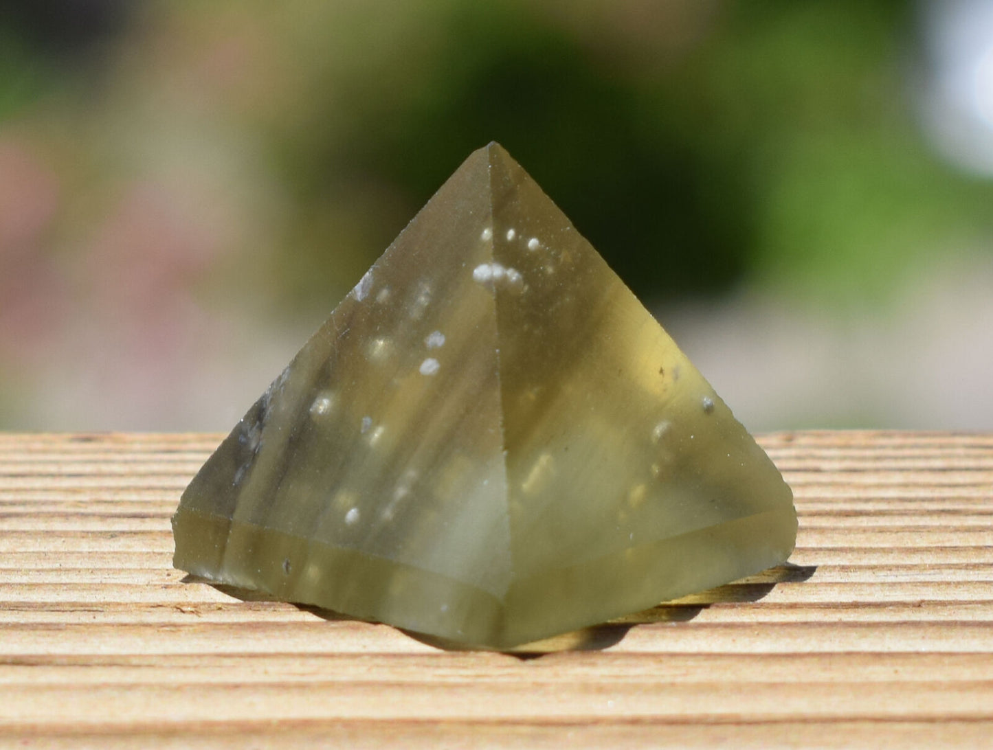 Libyan Desert Glass Pyramid-38 ct-Meteorite Tektite-asteroid impact- 0.8" Height