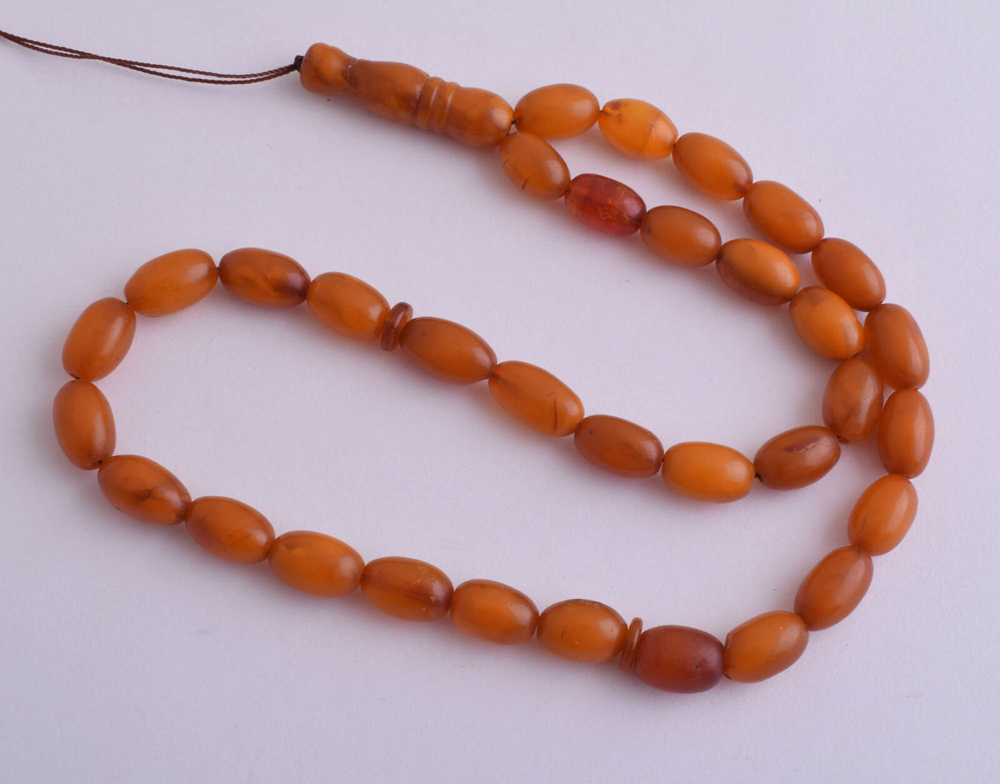 Antique natural butterscotch Amber kahraman Prayer Beads-Bernstein