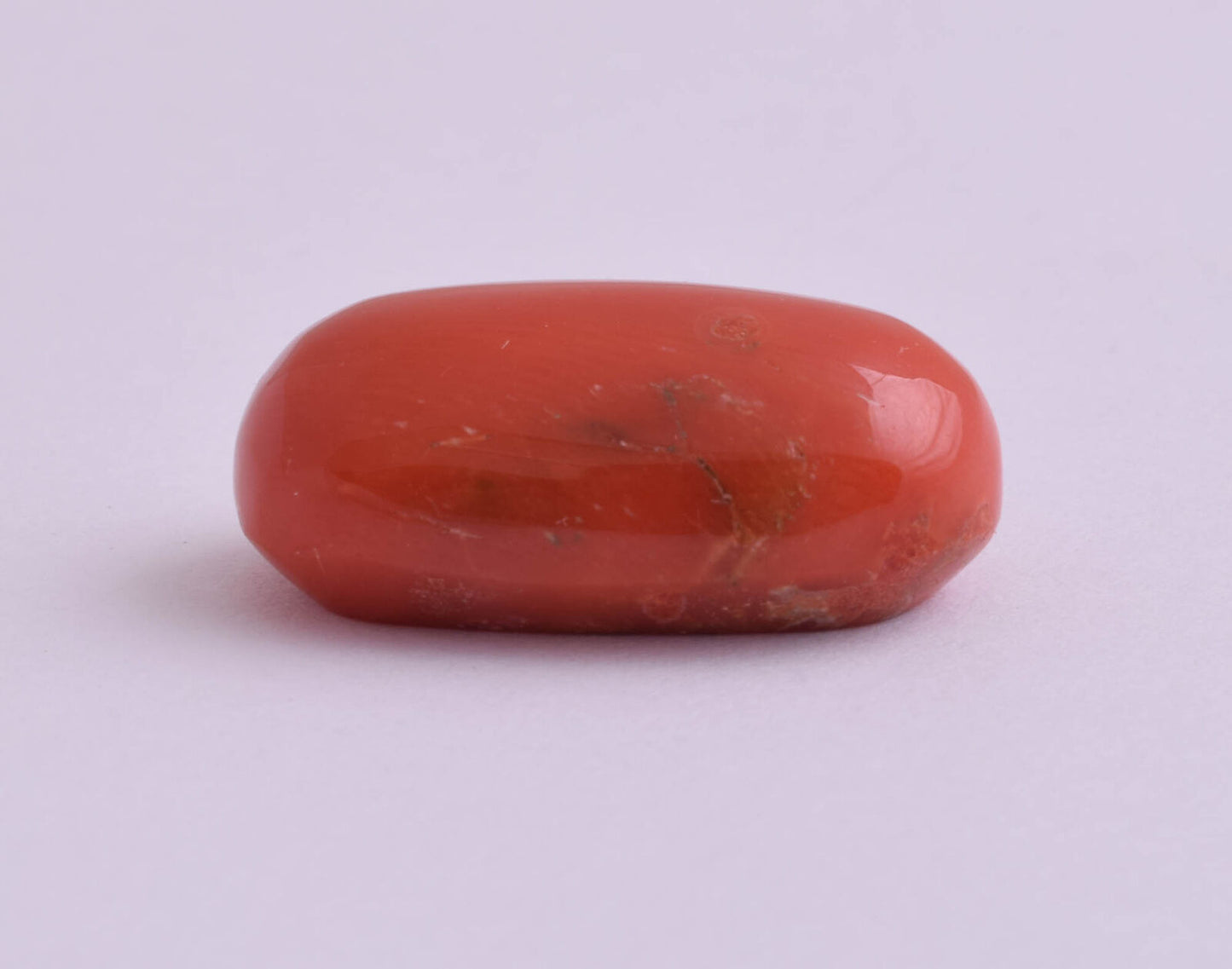 Red Coral Cabochon Cab-Natural-untreated Italian Red coral -23 Carats- 23X12mm