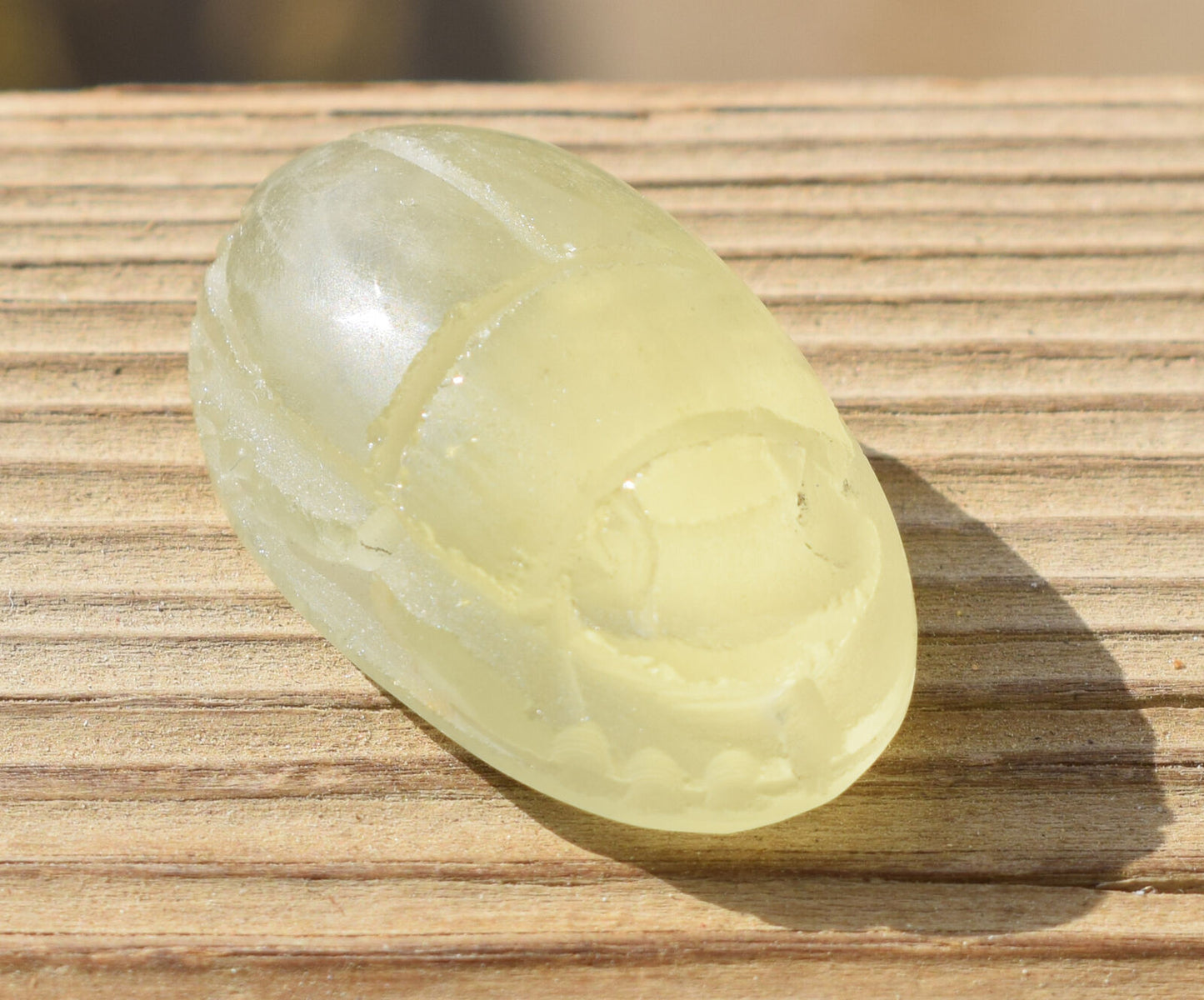 Libyan Desert Glass, Egyptian Scarab, Scarab Beetle, asteroids Impact- 45 Carat